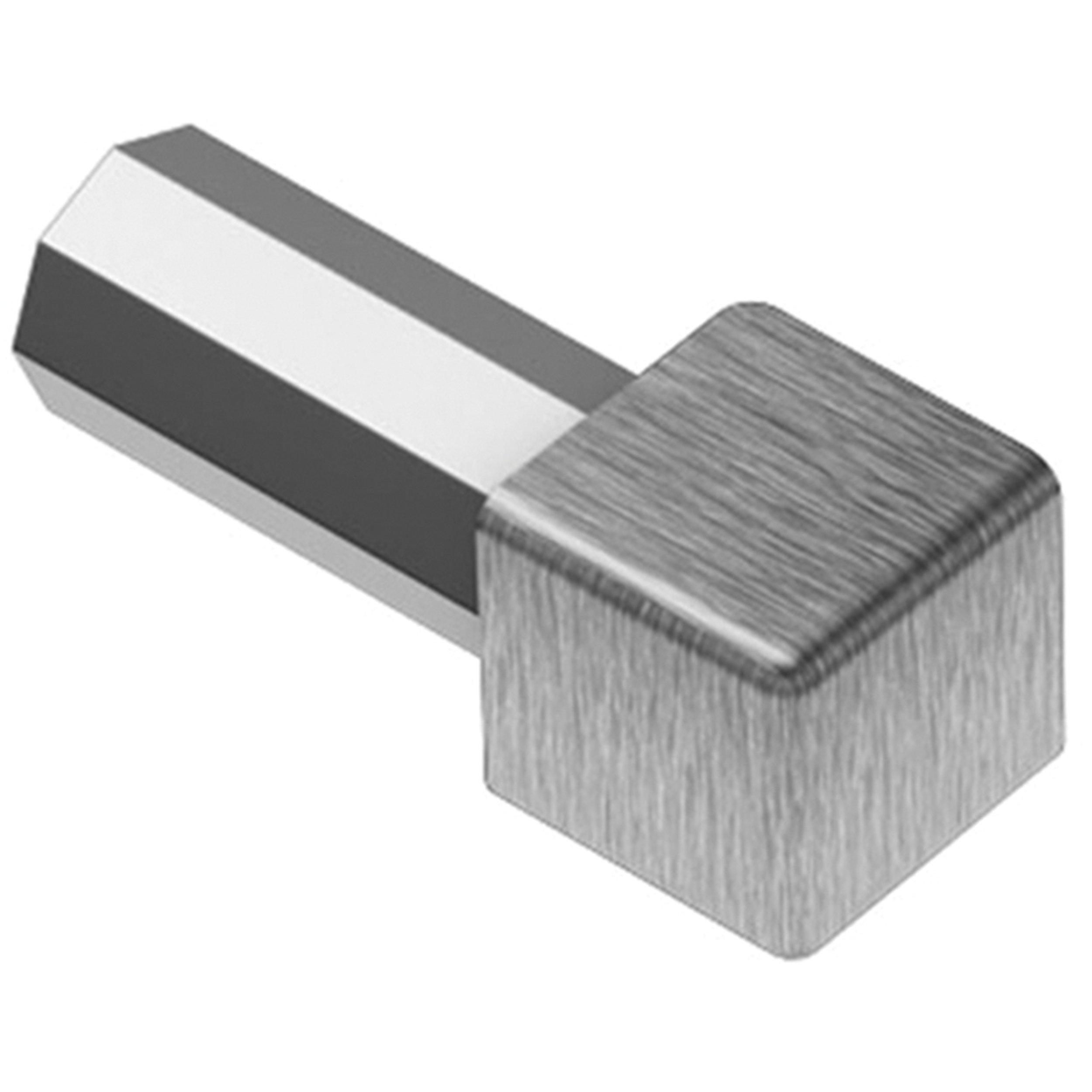 Schluter Quadec In/Out Corner 1/2in. Brush Stainless Steel