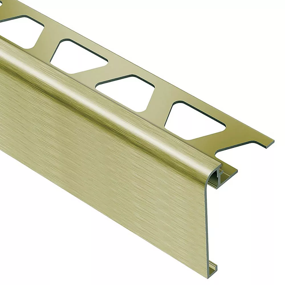 Schluter Rondec-Step-39 Profile 5/16in. Aluminum Brush Brass