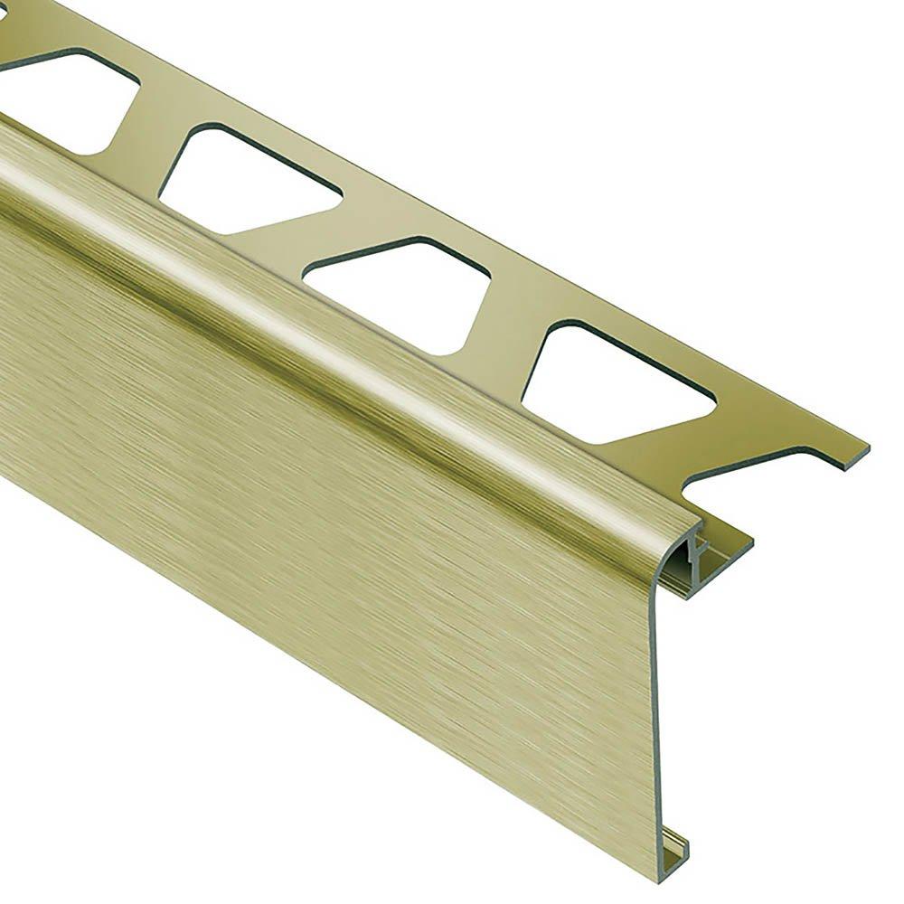 Schluter Rondec-Step-57 Profile 5/16in. Aluminum Brush Brass