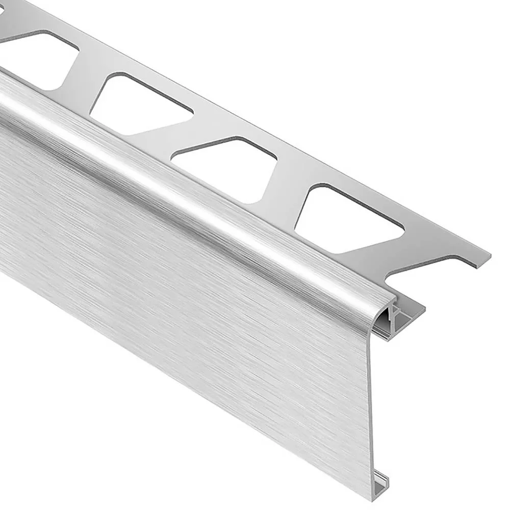 Schluter Rondec-Step-57 Profile 3/8in. Aluminum Brush Chrome
