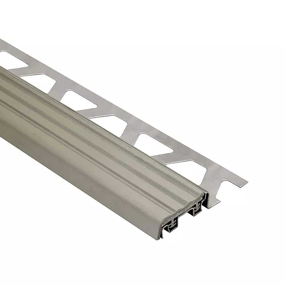 Schluter Trep-Se 3/8in. Stainless Steel 1-1/32in. Tread Grey