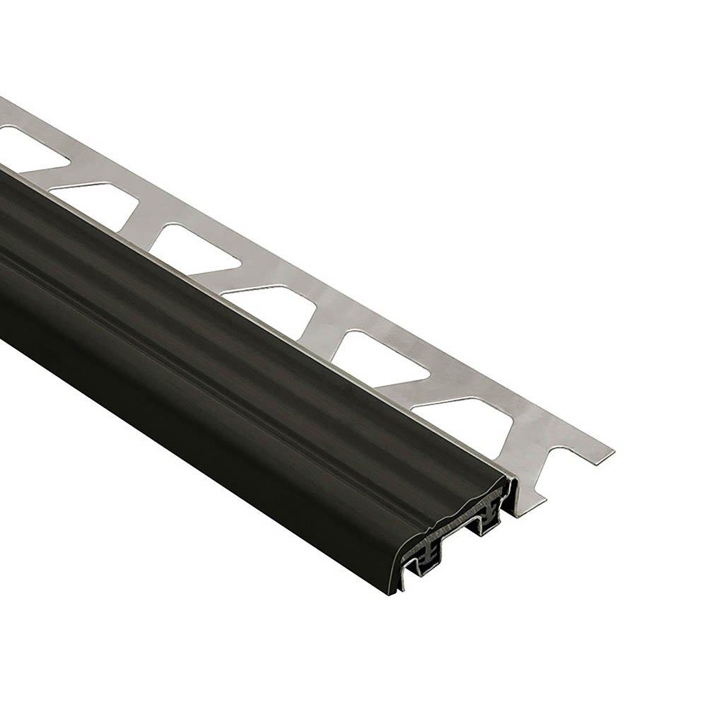 Schluter Trep-Se 3/8in. Stainless Steel 1-1/32in. Tread Black