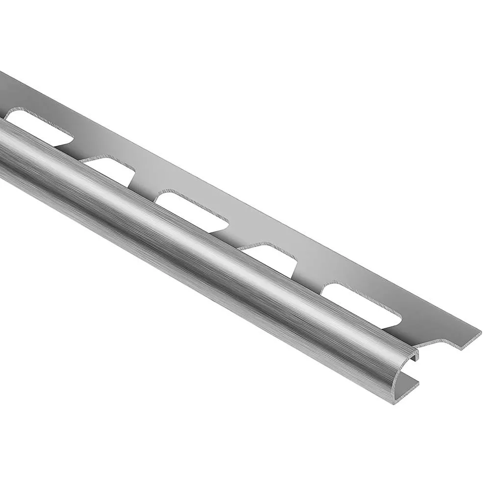 Schluter Rondec Bullnose Trim 3/8in. Brush Stainless Steel