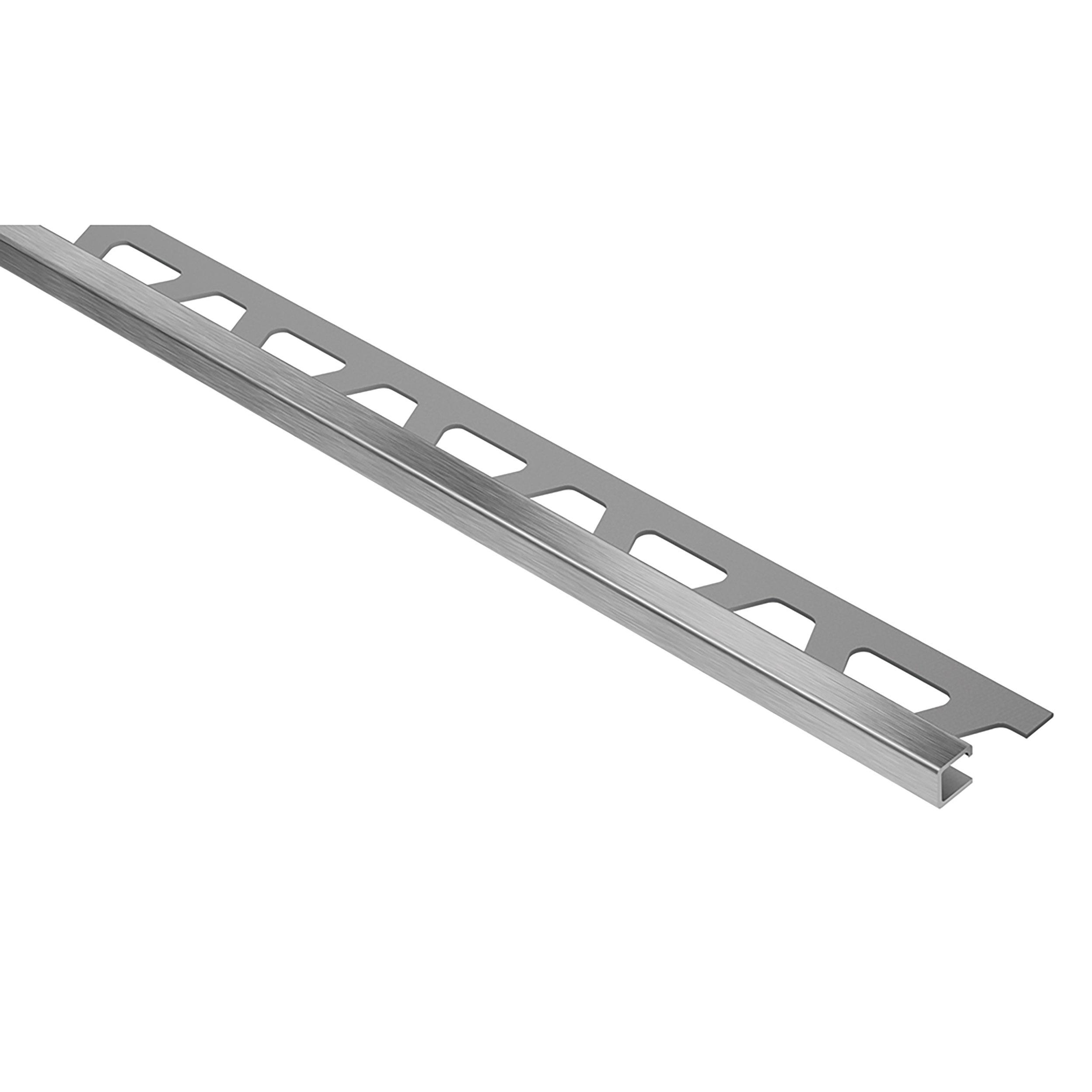 Schluter Quadec Square Edge Trim 11/32in. Brush Stainless Steel