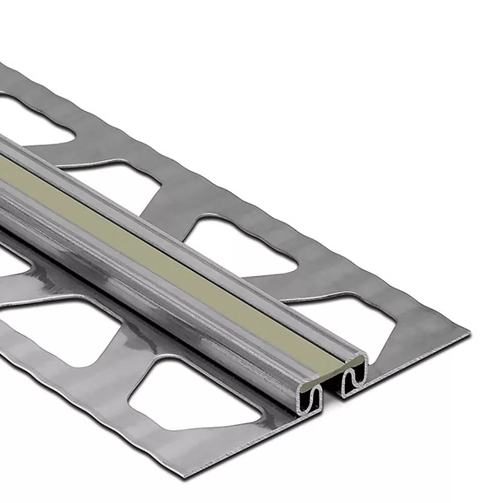 Schluter Dilex-Eksb 3/32in. Stainless Steel w/ 1/4in. Joint Grey