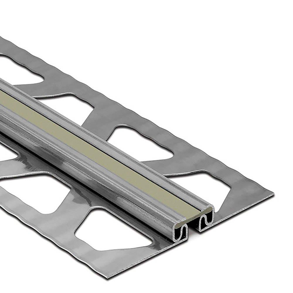 Schluter Dilex-Eksb 3/16in. Stainless Steel w/ 1/4in. Joint Grey