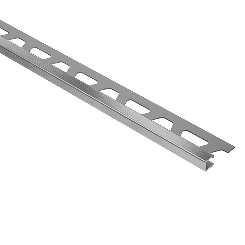 Schluter Quadec Square Edge Trim 1/2in. Brush Stainless Steel