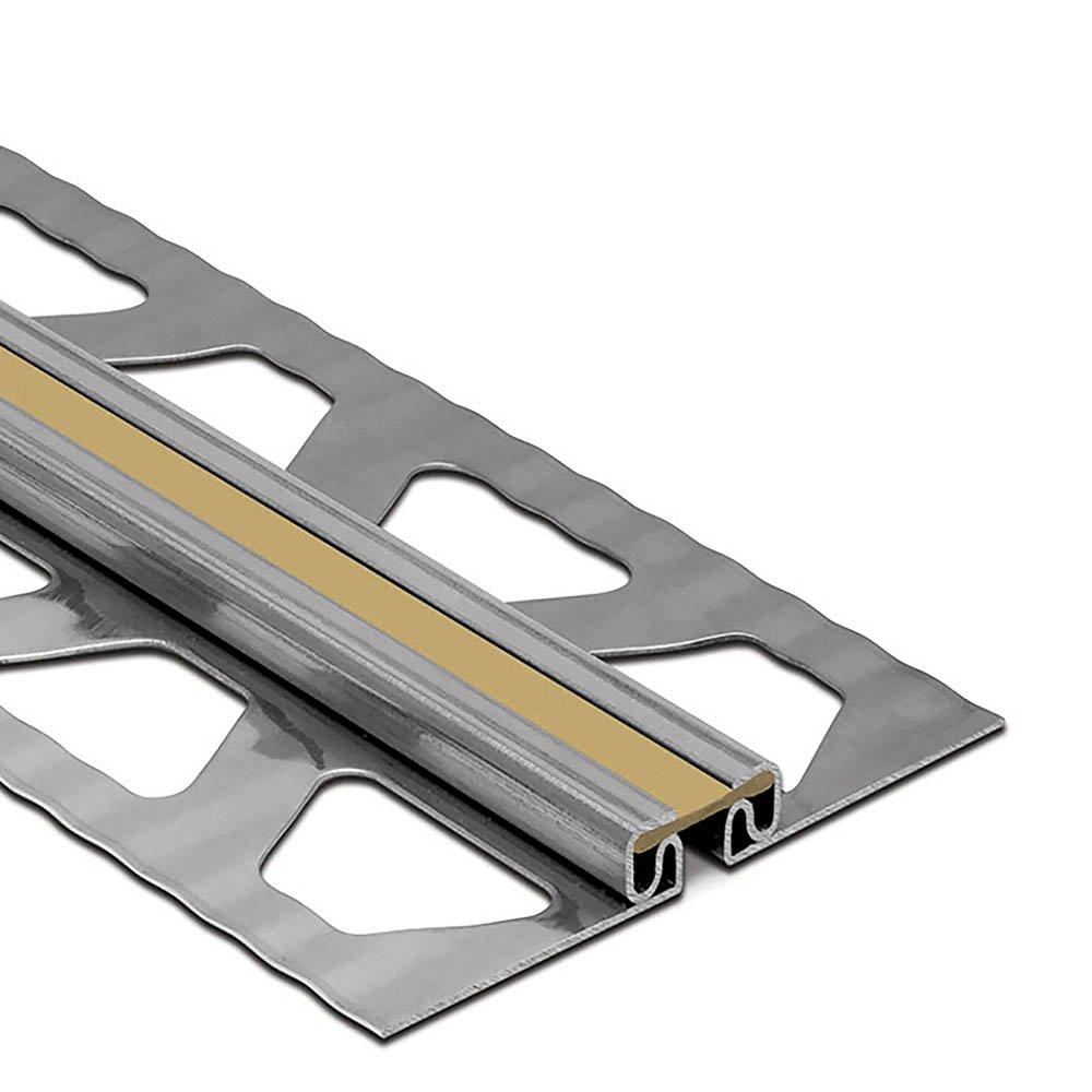 Schluter Dilex-Eksb 1/4in. Stainless Steel w/ 1/4in. Joint Light Beige