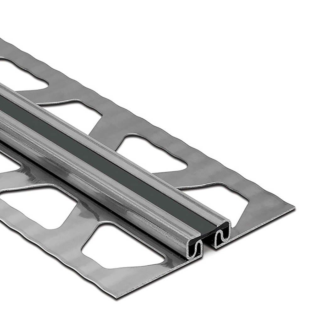 Schluter Dilex-Eksb 1/4in. Stainless Steel w/ 1/4in. Joint Black