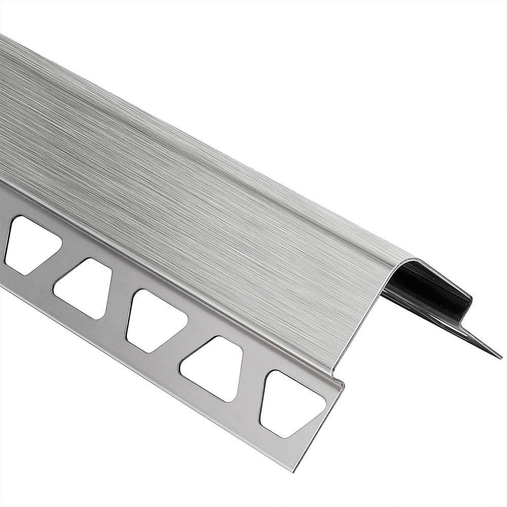 Schluter Eck-E W-1-15/32in. H-7/16in. Brush Stainless Steel 6ft. 7in.
