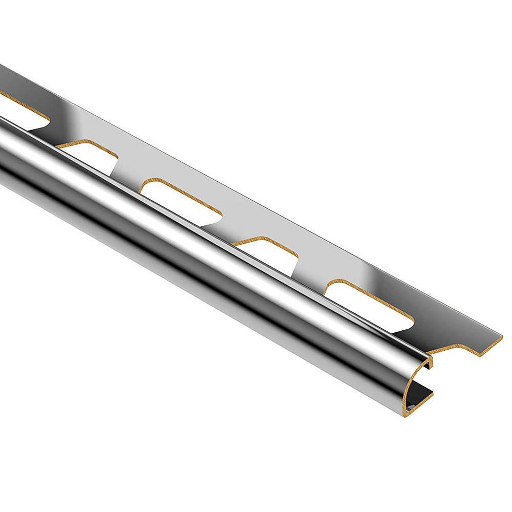 Schluter Rondec Bullnose Trim 1/4in. Chrome-Plated Brass