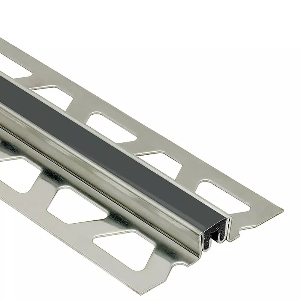 Schluter Dilex-Ksn 23/32in. Stainless Steel w/ 7/16in. Joint Black