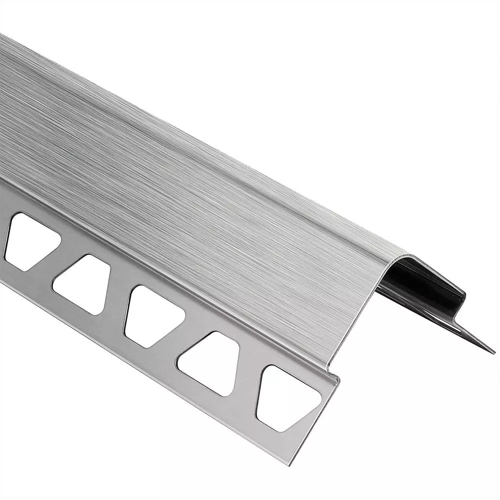 Schluter Eck-E W-1-15/32in. 7/16 Brush Stainless Steelin. 8ft. 2-1/2in.
