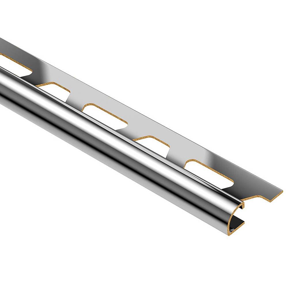 Schluter Rondec Bullnose Trim 3/8in. Chrome-Plated Brass
