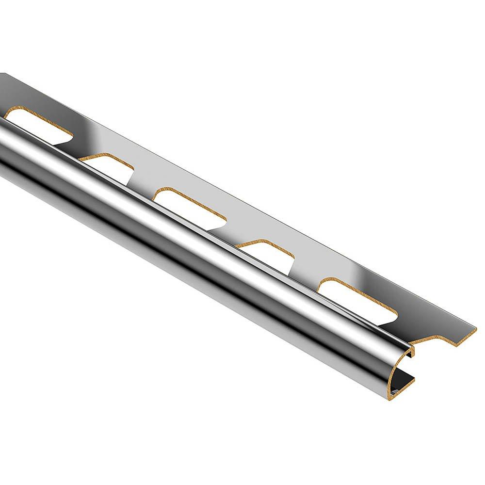 Schluter Rondec Bullnose Trim 1/2in. Chrome-Plated Brass