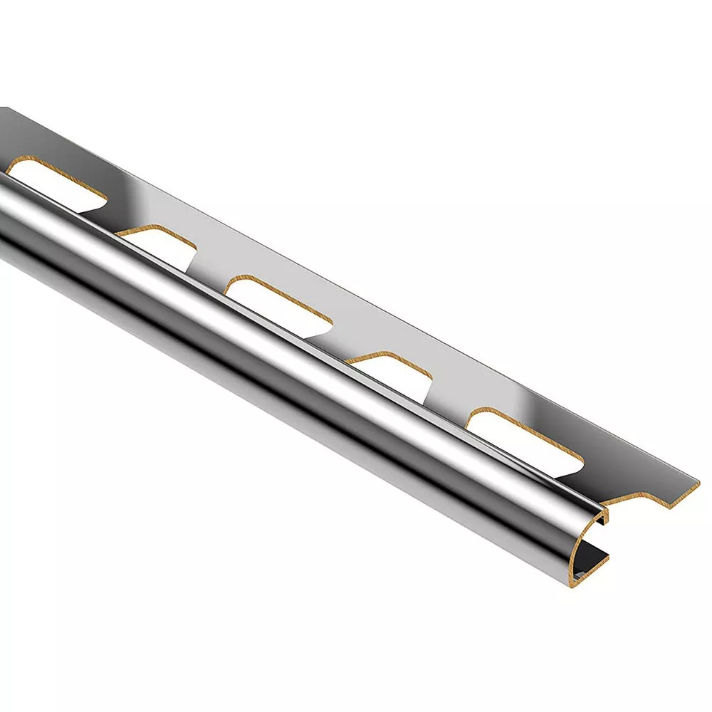 Schluter Rondec Bullnose Trim 1/2in. Chrome-Plated Brass
