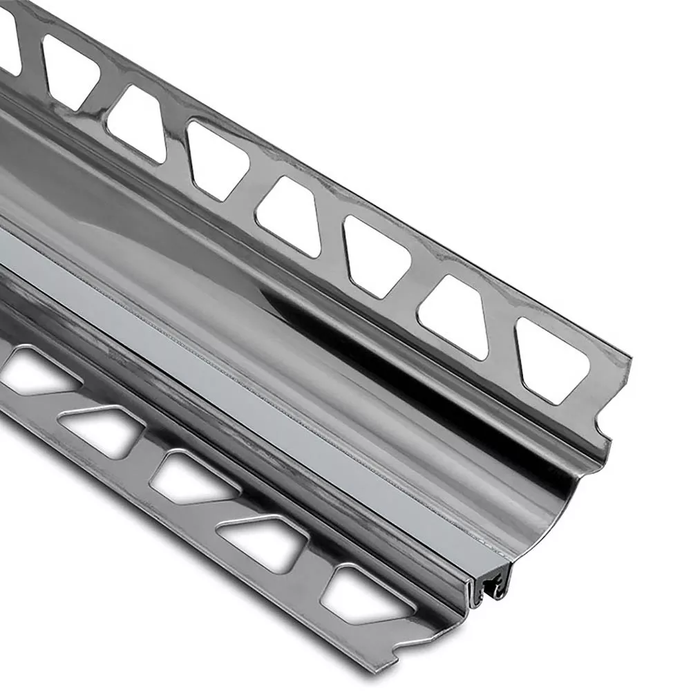 Schluter Dilex-Hks Cove 13/16in. X 11/32in. Stainless Steel / Classic Gray
