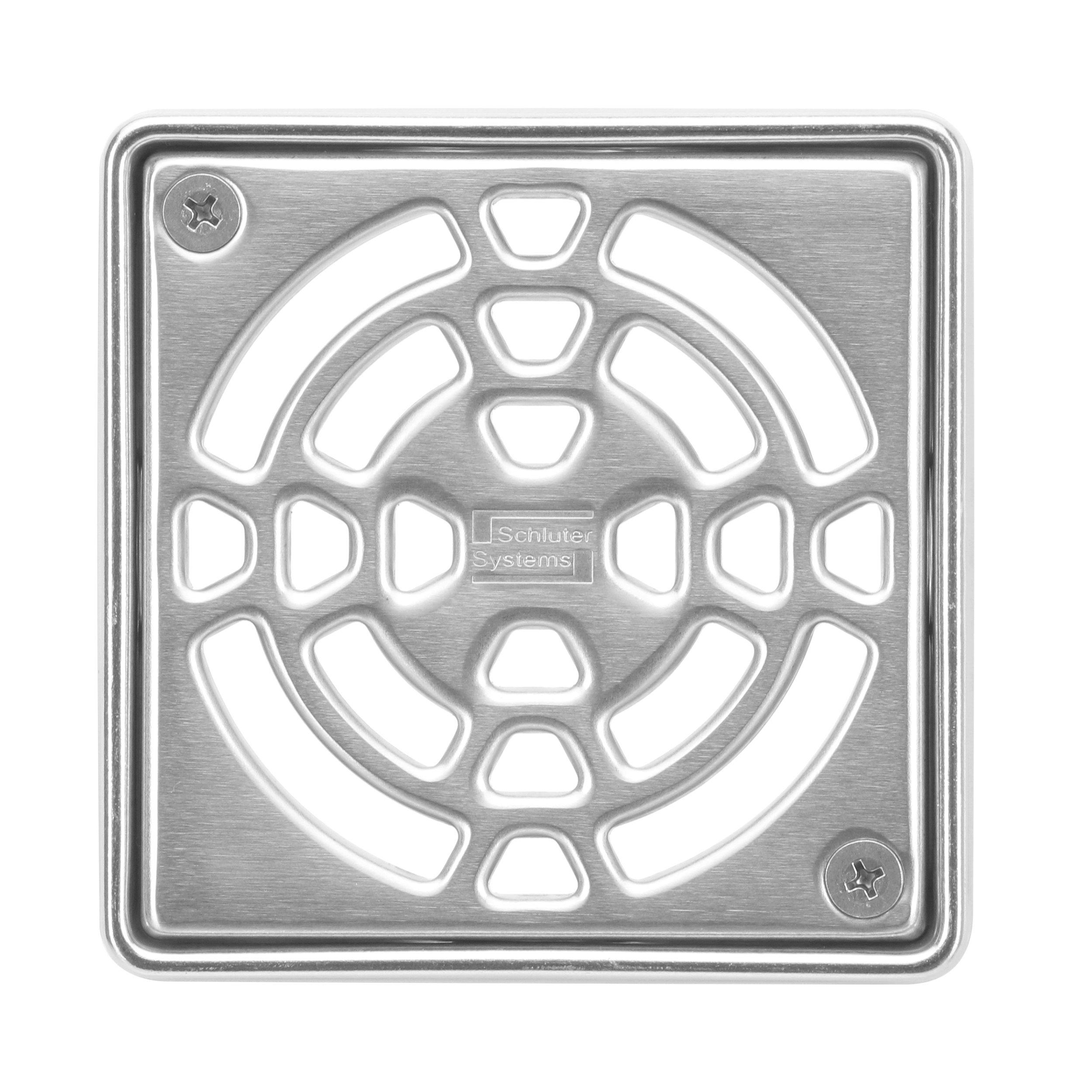 Schluter Kerdi-Drain PVC 2in. Flange / 4in. Grate Stainless Steel