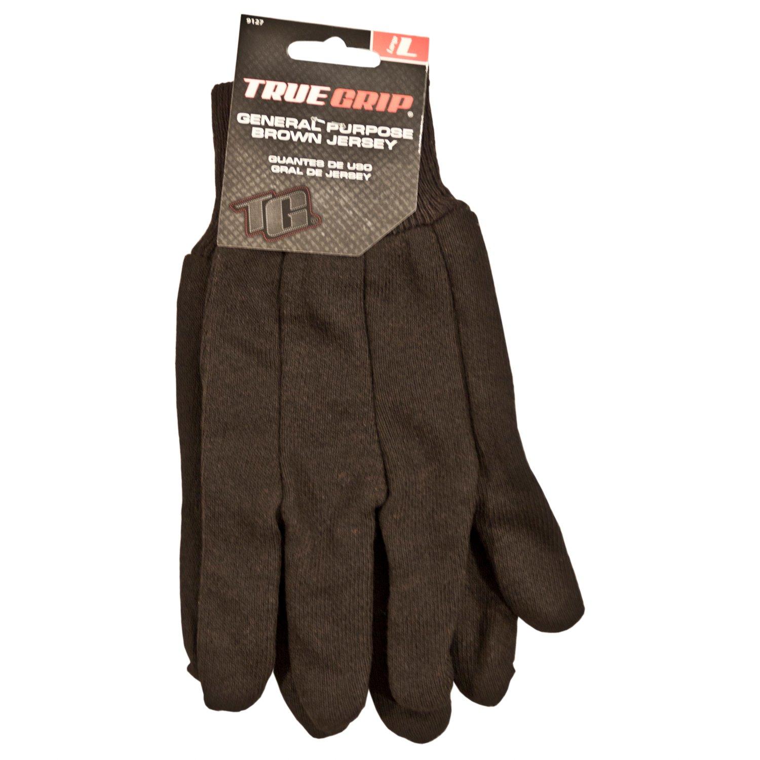 True Grip General Purpose Brown Jersey Gloves