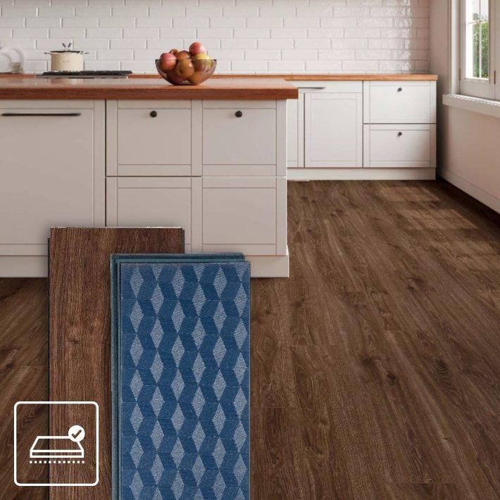 Piano on attached pad laminate flooring