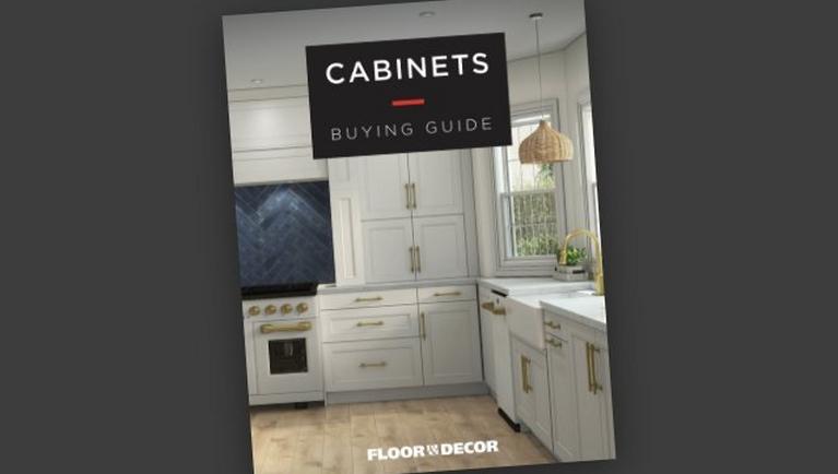 Cabinets Buying Guide Image of catalog cover displaying kitchen with cabinets