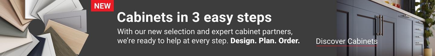 Banner with images of cabinet door samples and text explaining process