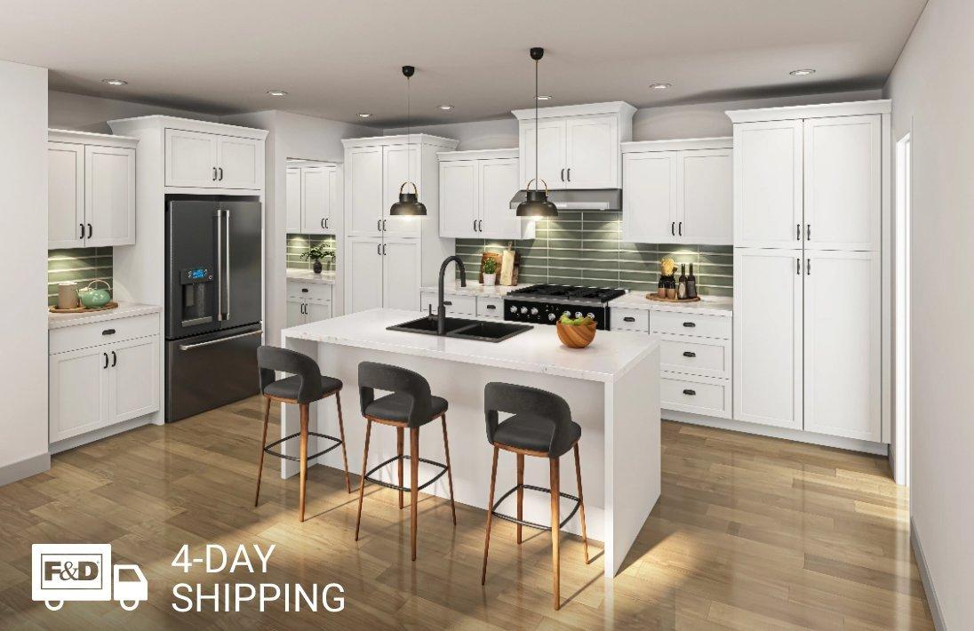 Kitchen w/ White Express Ship Plywood Cabinets