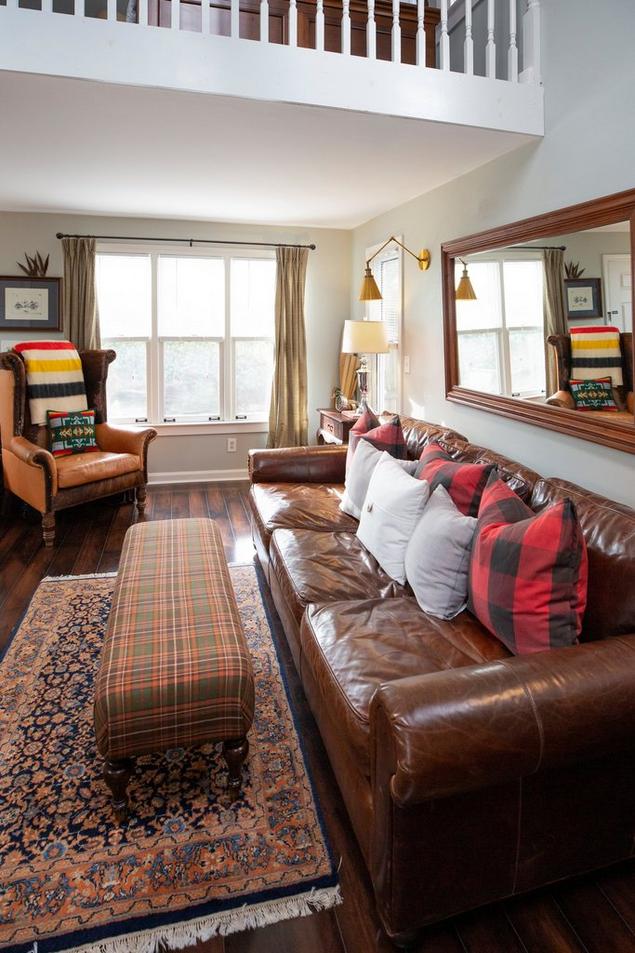 Living room with dark hardwood floors