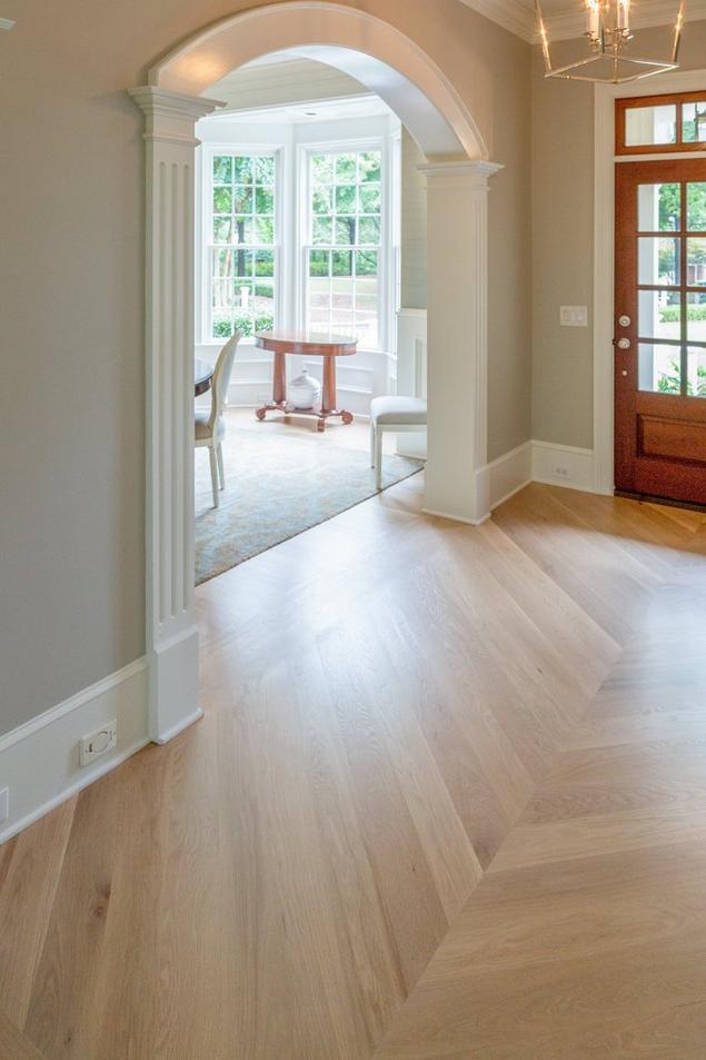 Foyer with engineered hardwood floors