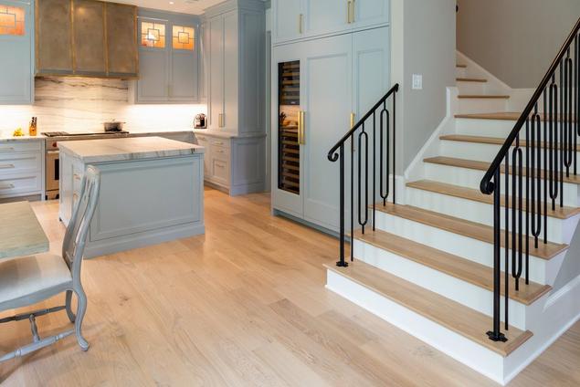 Engineered Hardwood flooring with staricase.