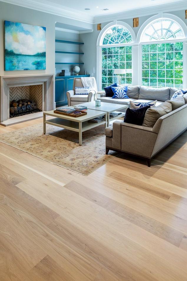 Living room with engineered hardwood floors