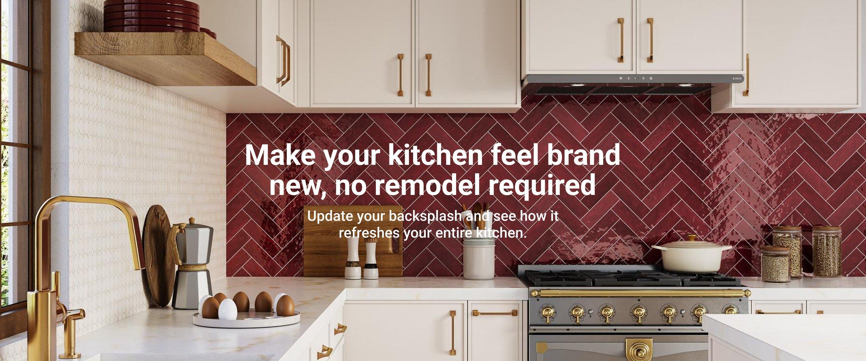 Make your kitchen feel brand new, no remodel required. Update your backsplash and see how it refreshes your entire kitchen.