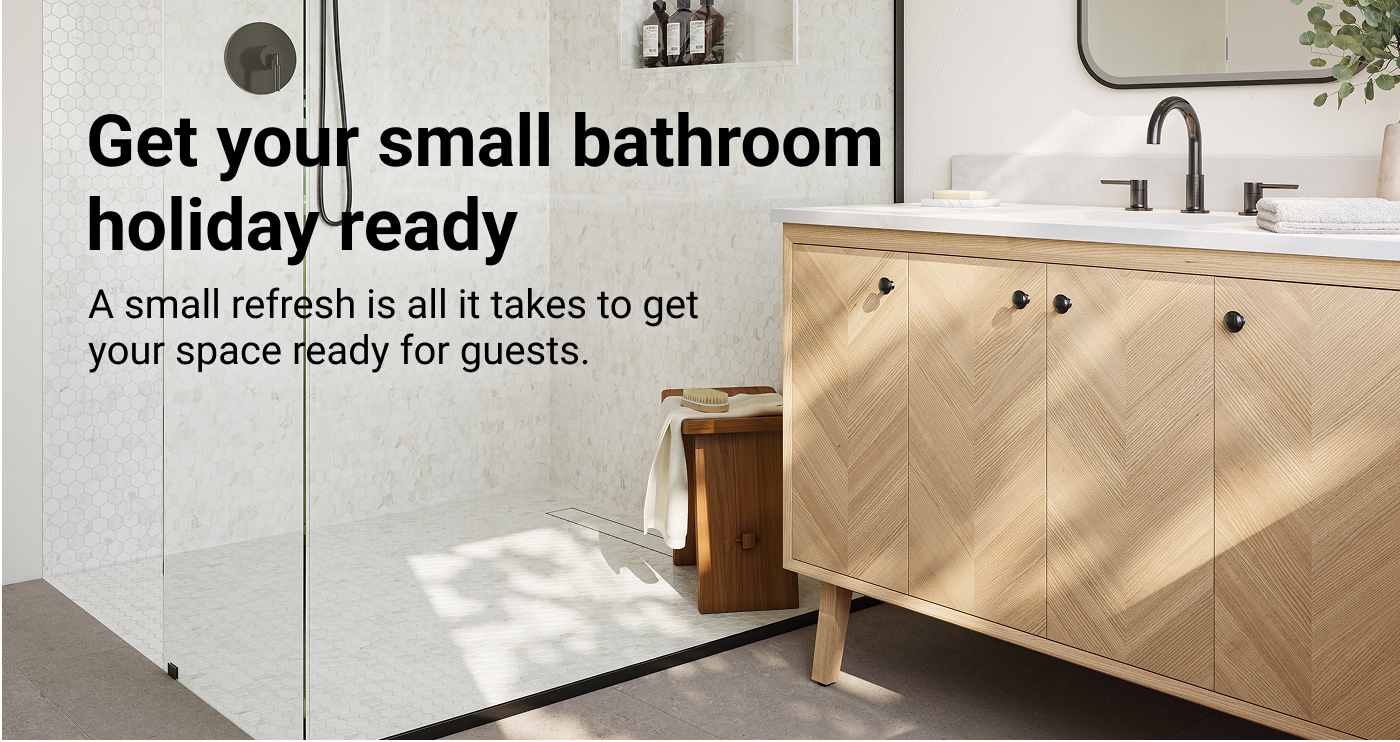 Get your small bathroom holiday ready. A small refresh is all it takes to get your space ready for guests.