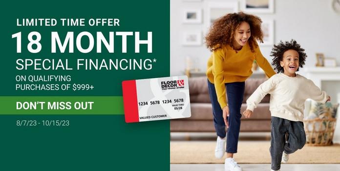 18 Month Special Financing