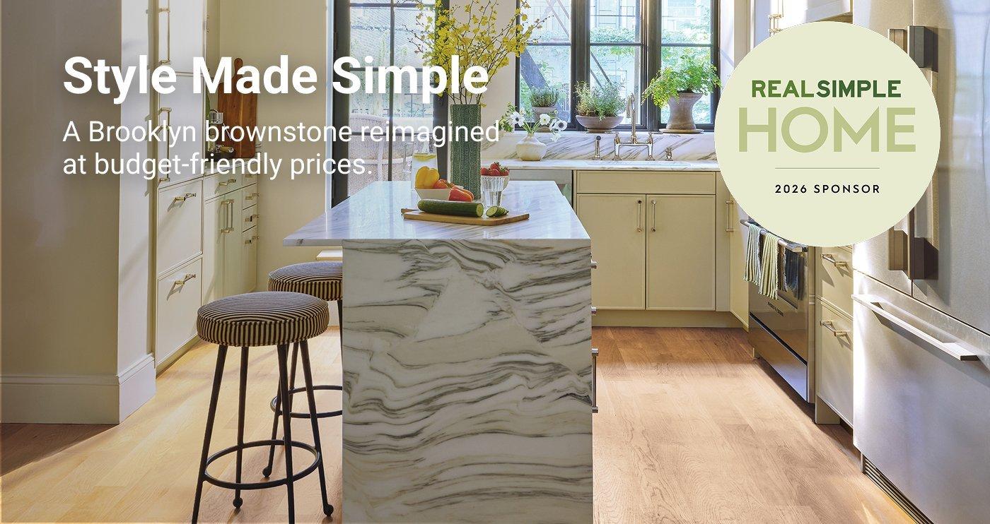 Style Made Simple. A Brooklyn brownstone reimagined at budget-friendly prices.