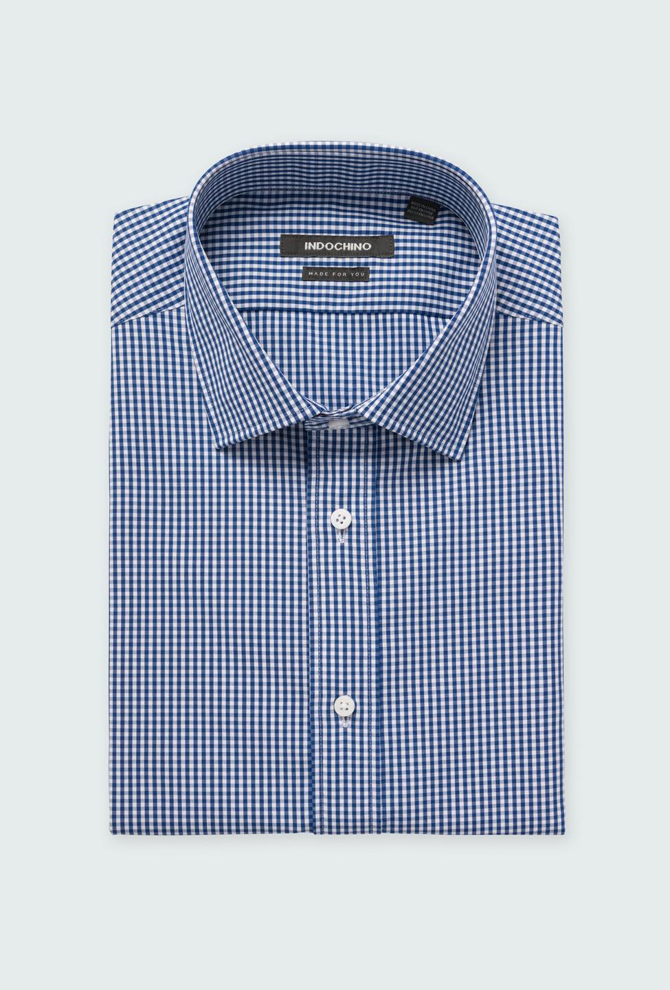 Blue shirt - Helston Checked Design from Premium Indochino Collection
