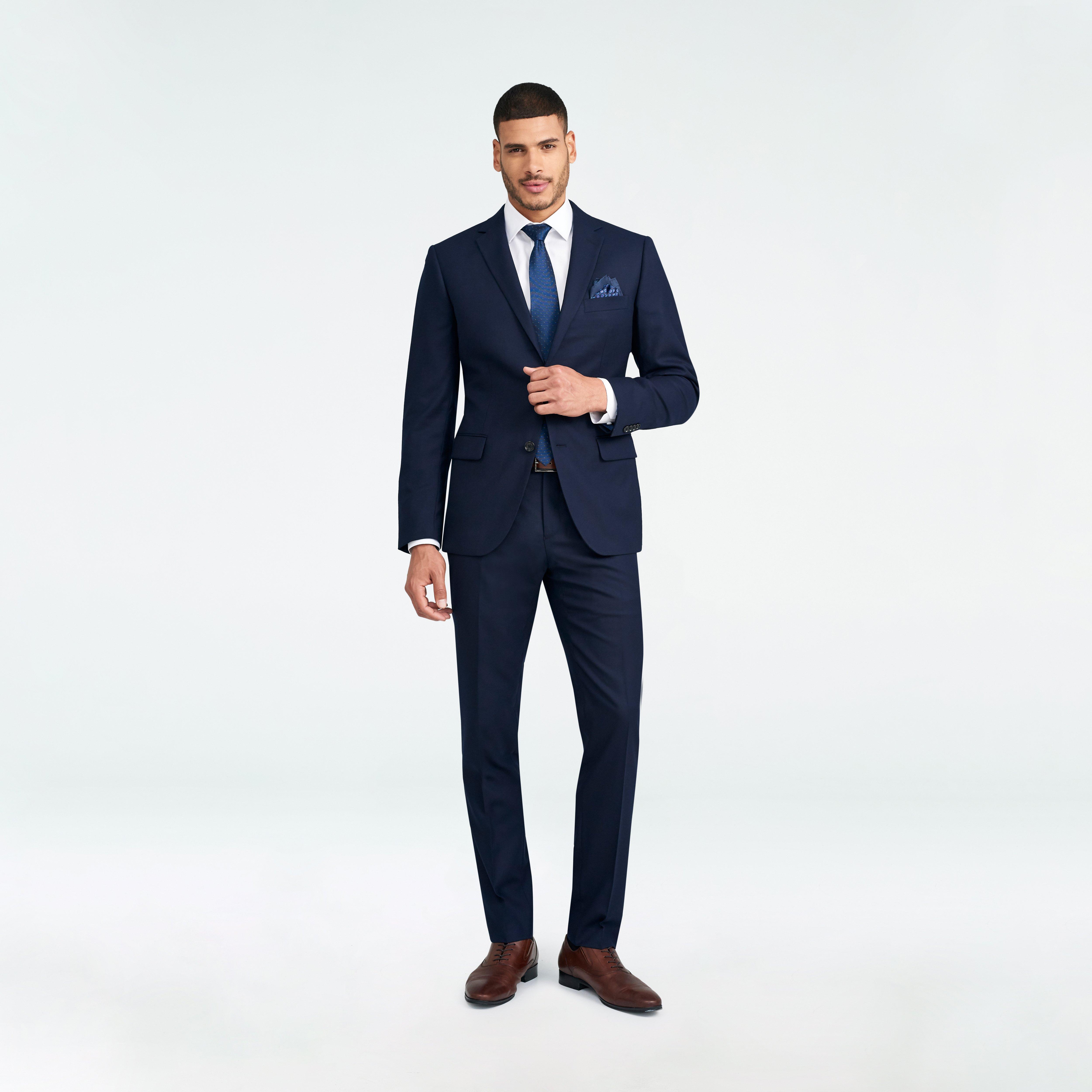 Custom Blazers Made For You - Hayward Flannel Navy Blazer | INDOCHINO