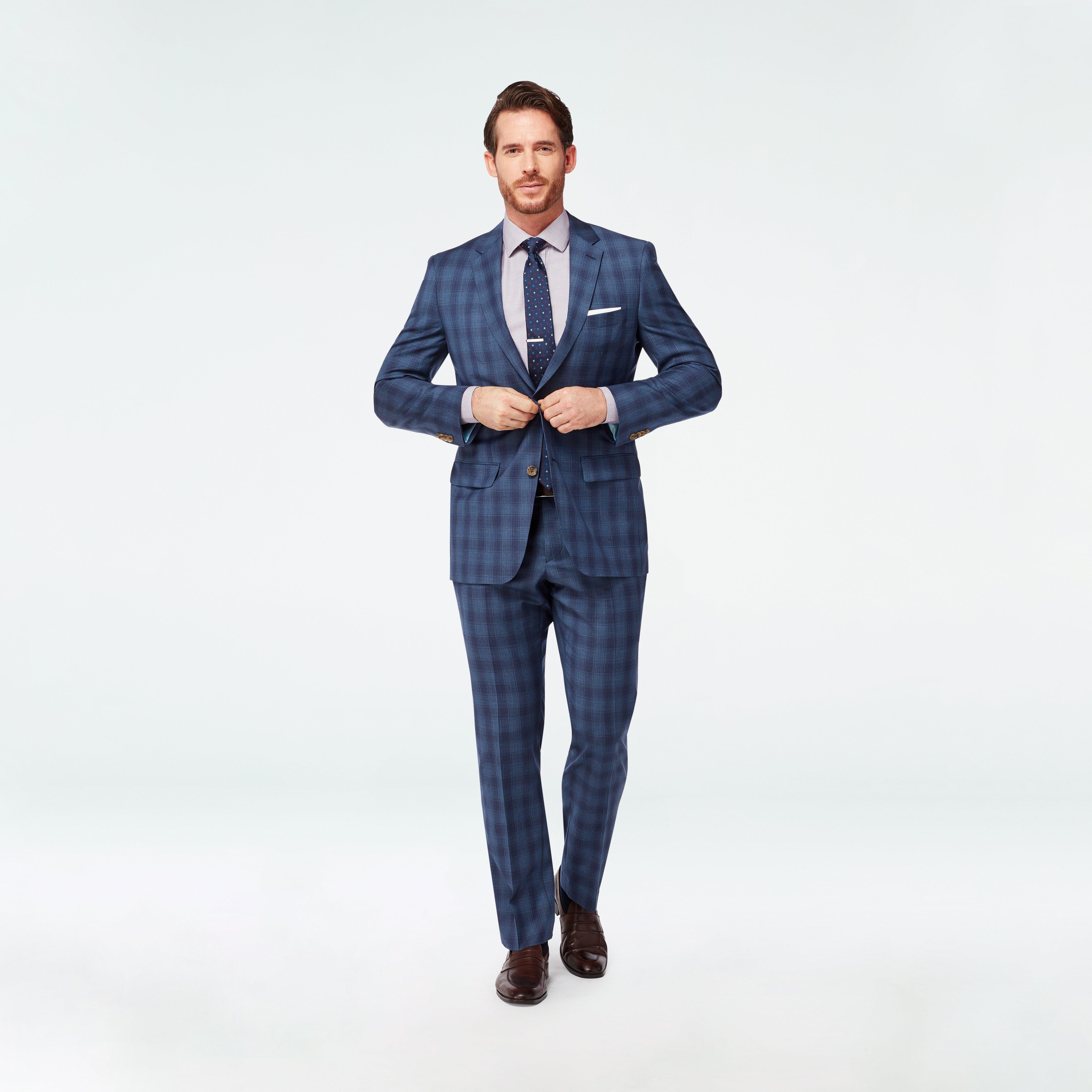 blue plaid tux