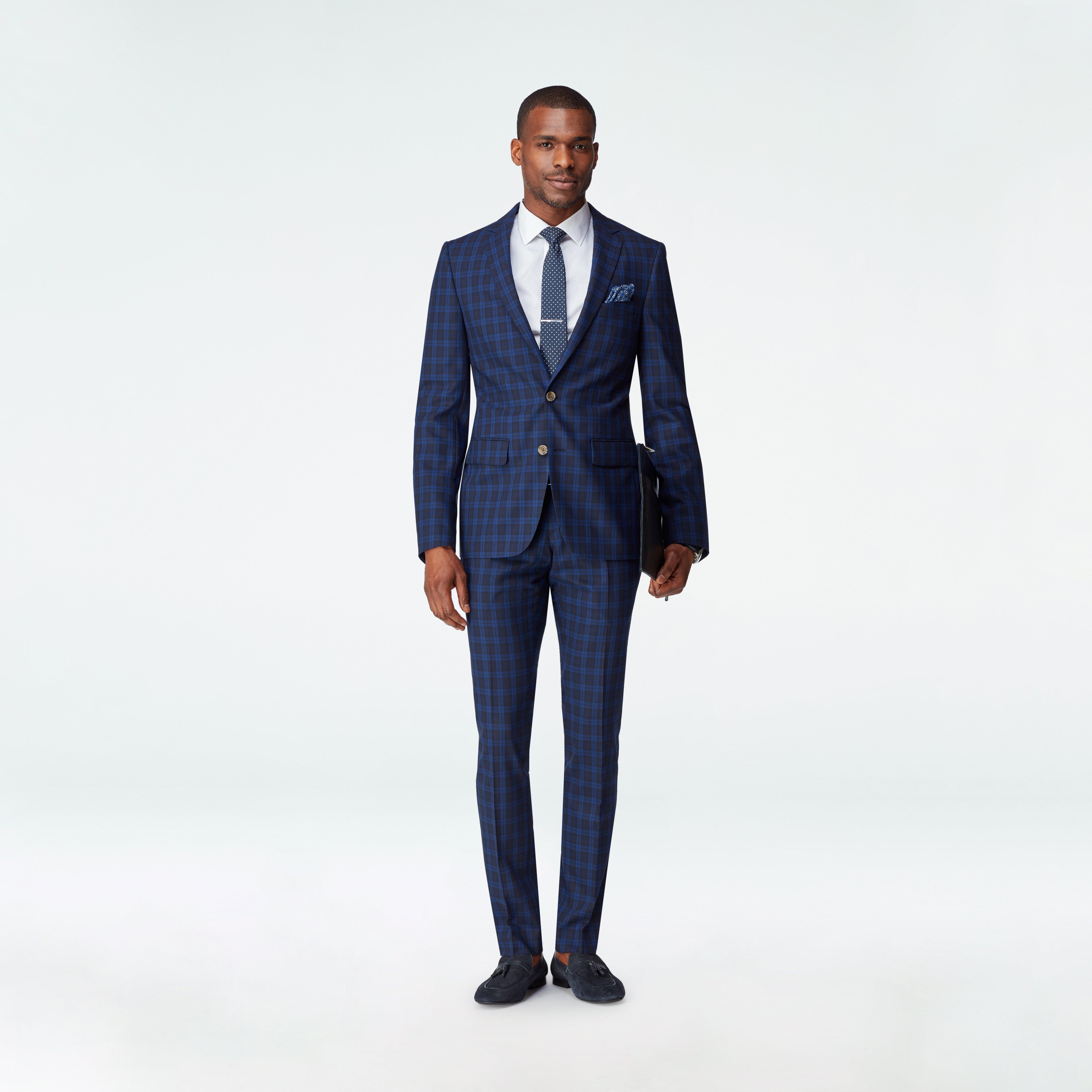 Swindon Blue Plaid Suit
