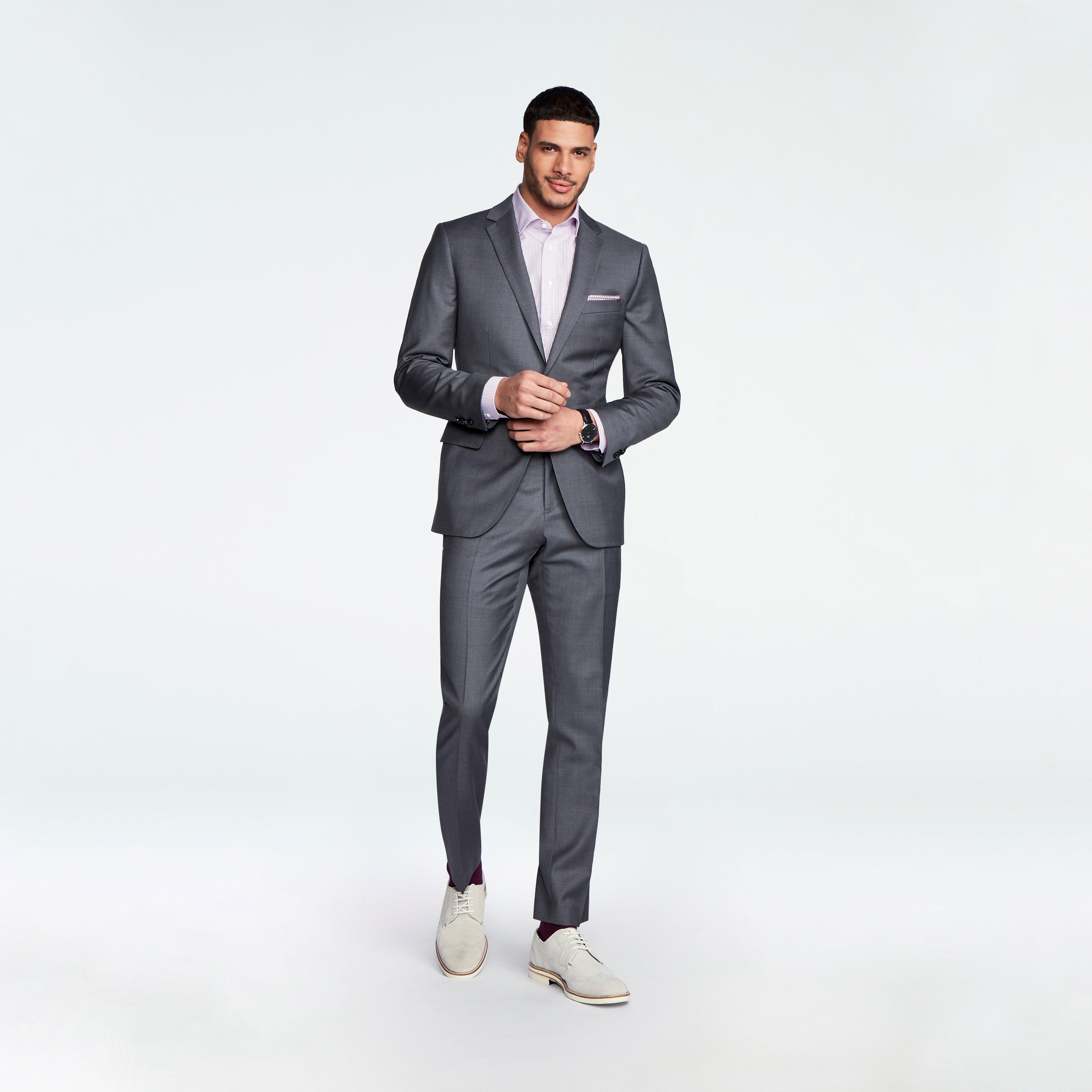 Grey discount blazer suit