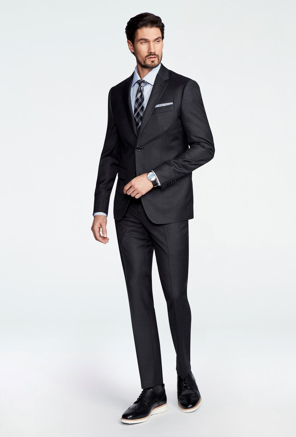 Gray blazer - Hemsworth Solid Design from Premium Indochino Collection