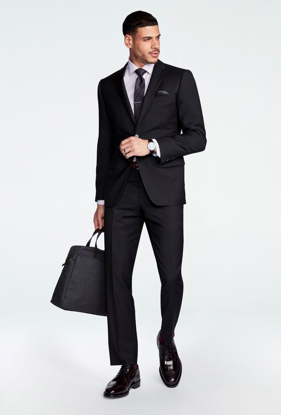 Black blazer - Hemsworth Solid Design from Premium Indochino Collection