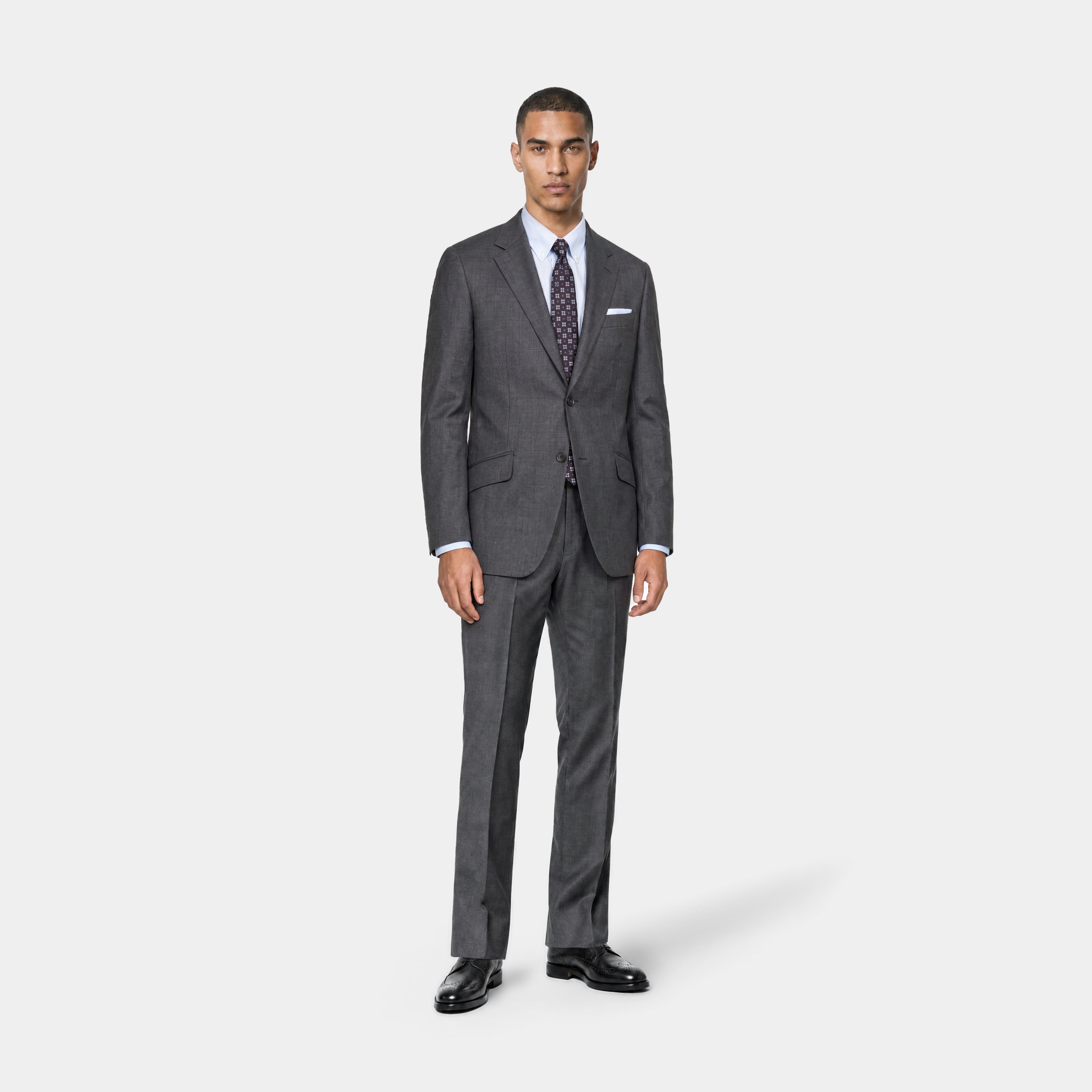 dress shoes grey suit Indochino Men's Custom Harrogate Gray dressing unit design