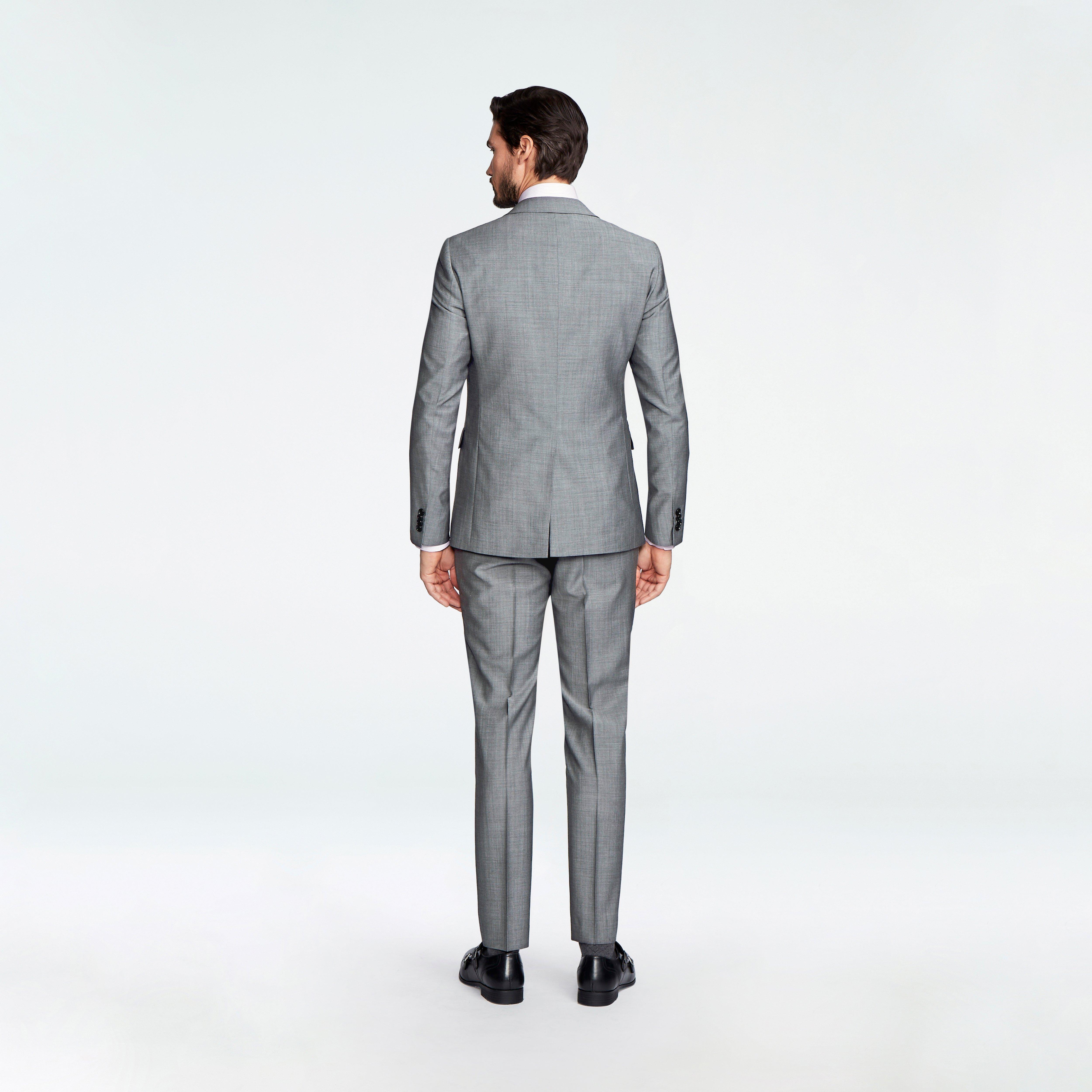 Custom Suits Made For You - Hamilton Sharkskin Light Gray Suit | INDOCHINO