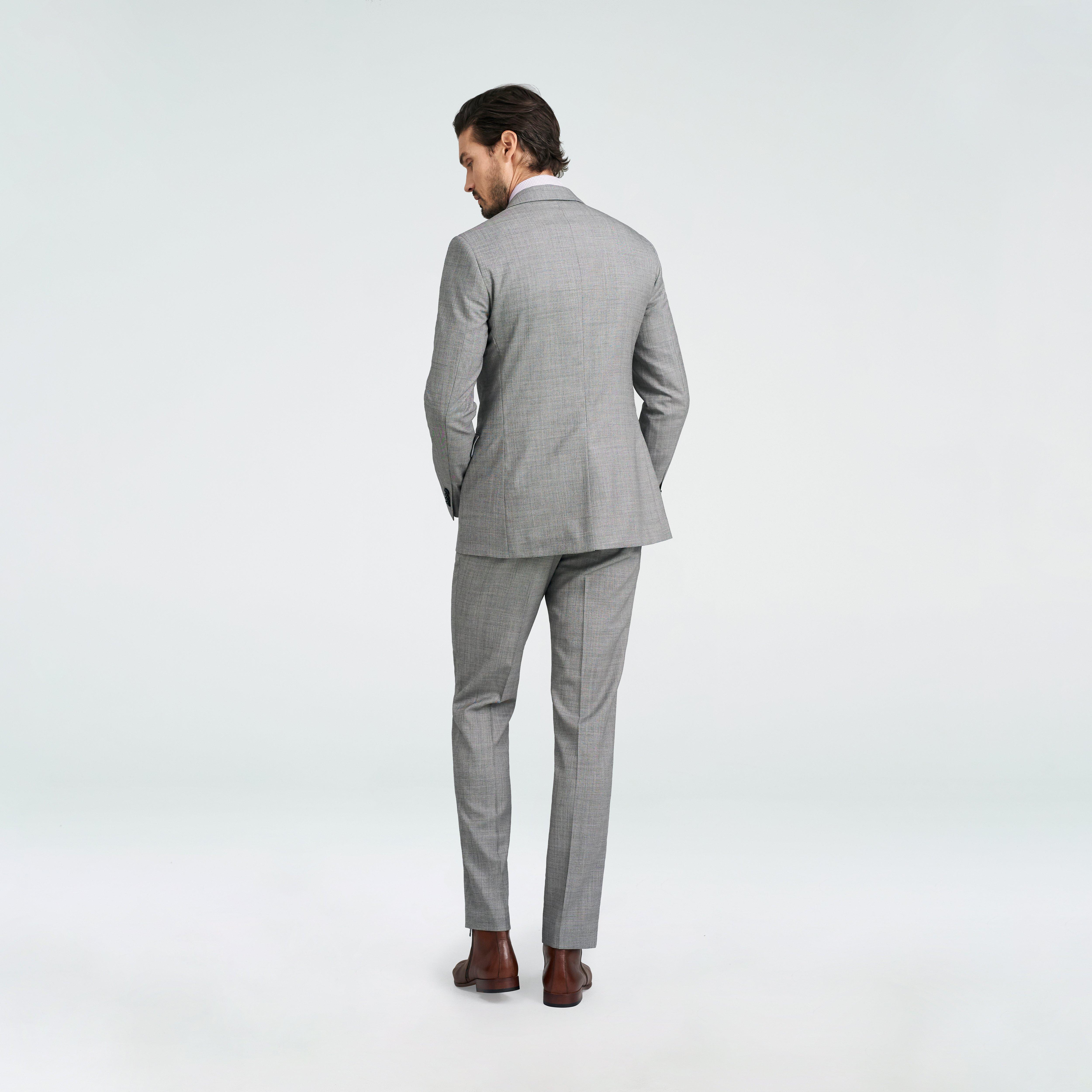 Custom Suits Made For You - Hayle Sharkskin Light Gray Suit | INDOCHINO