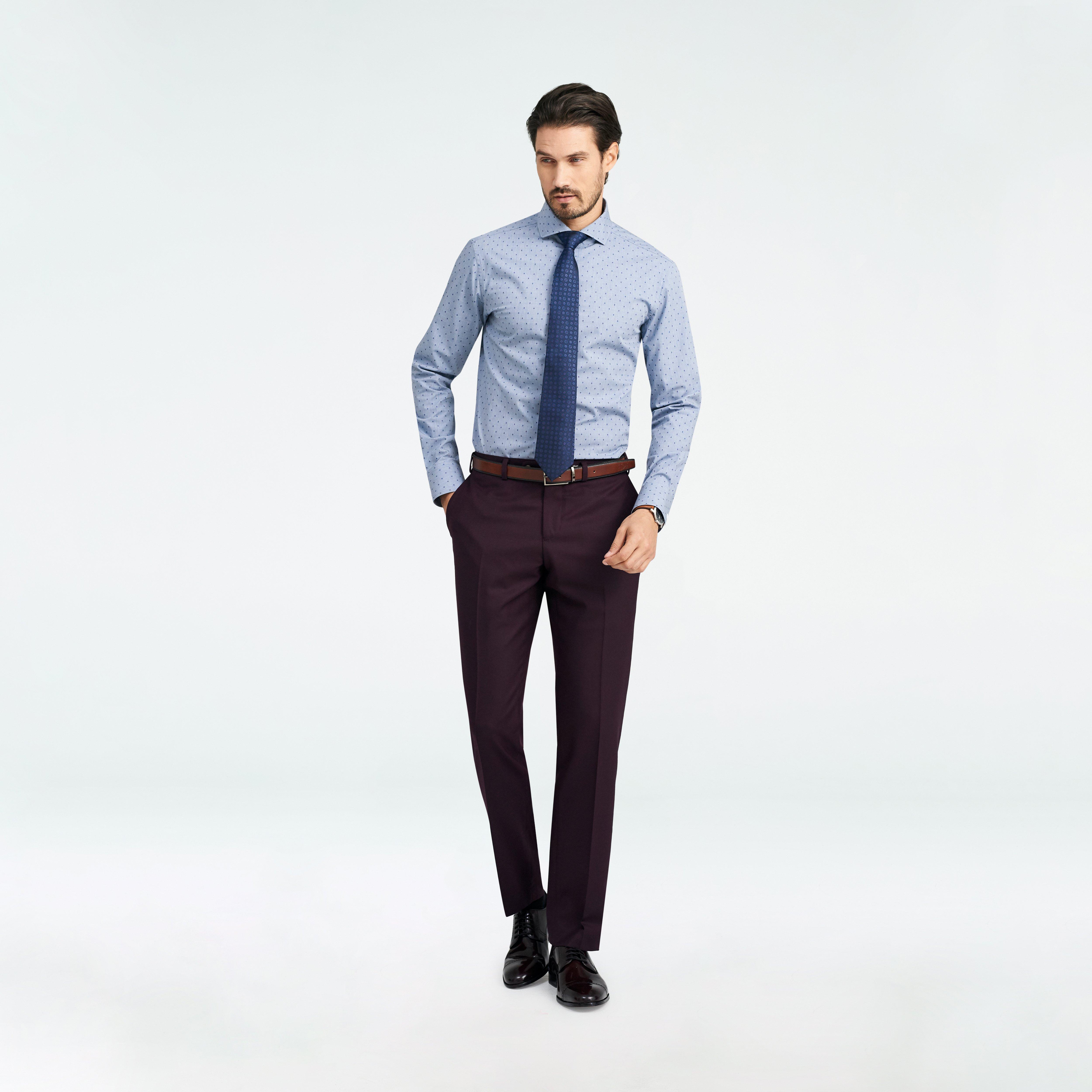 Custom Suits Made For You - Hayward Flannel Burgundy Suit | INDOCHINO