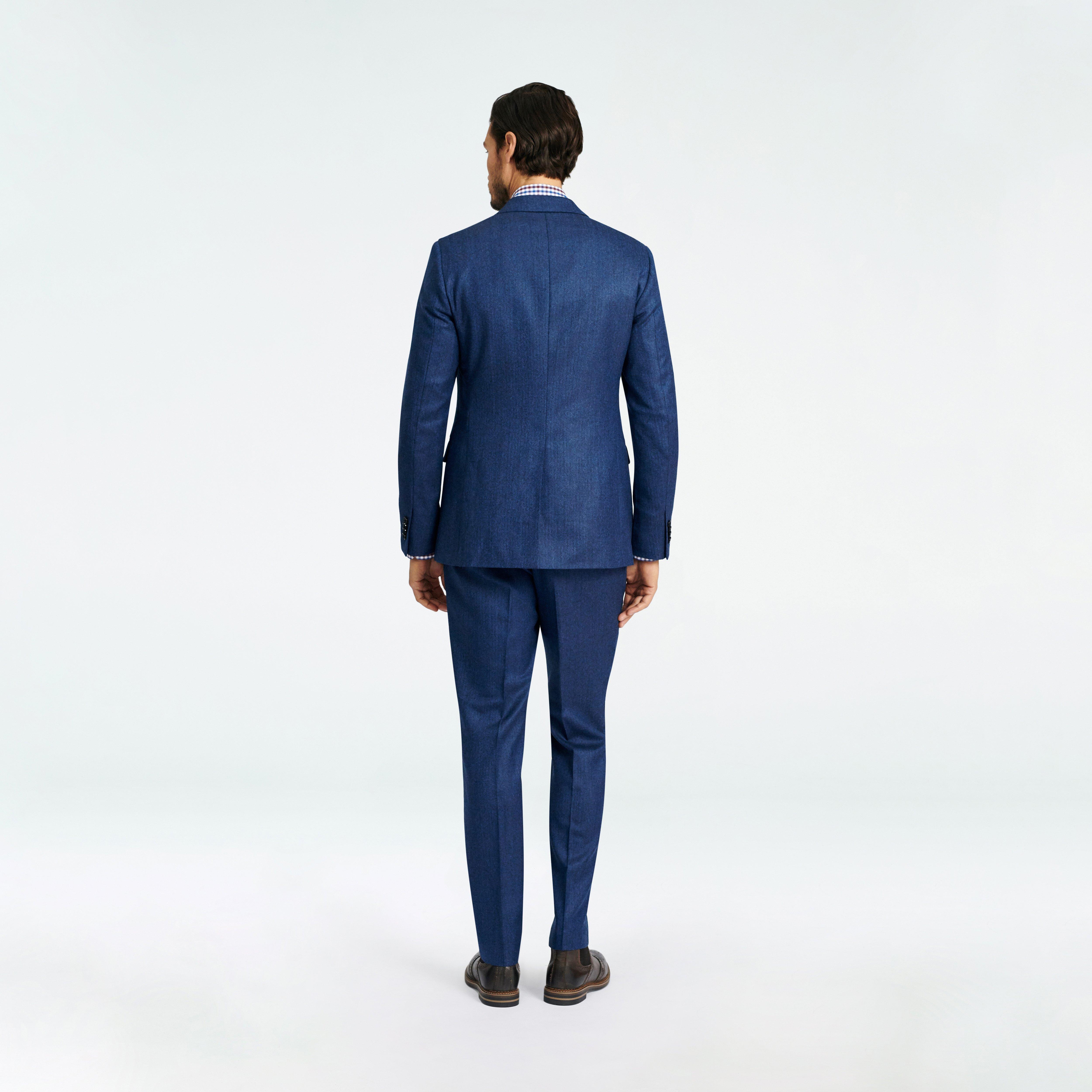 Custom Blazers Made For You - Prescot Herringbone Blue Blazer 