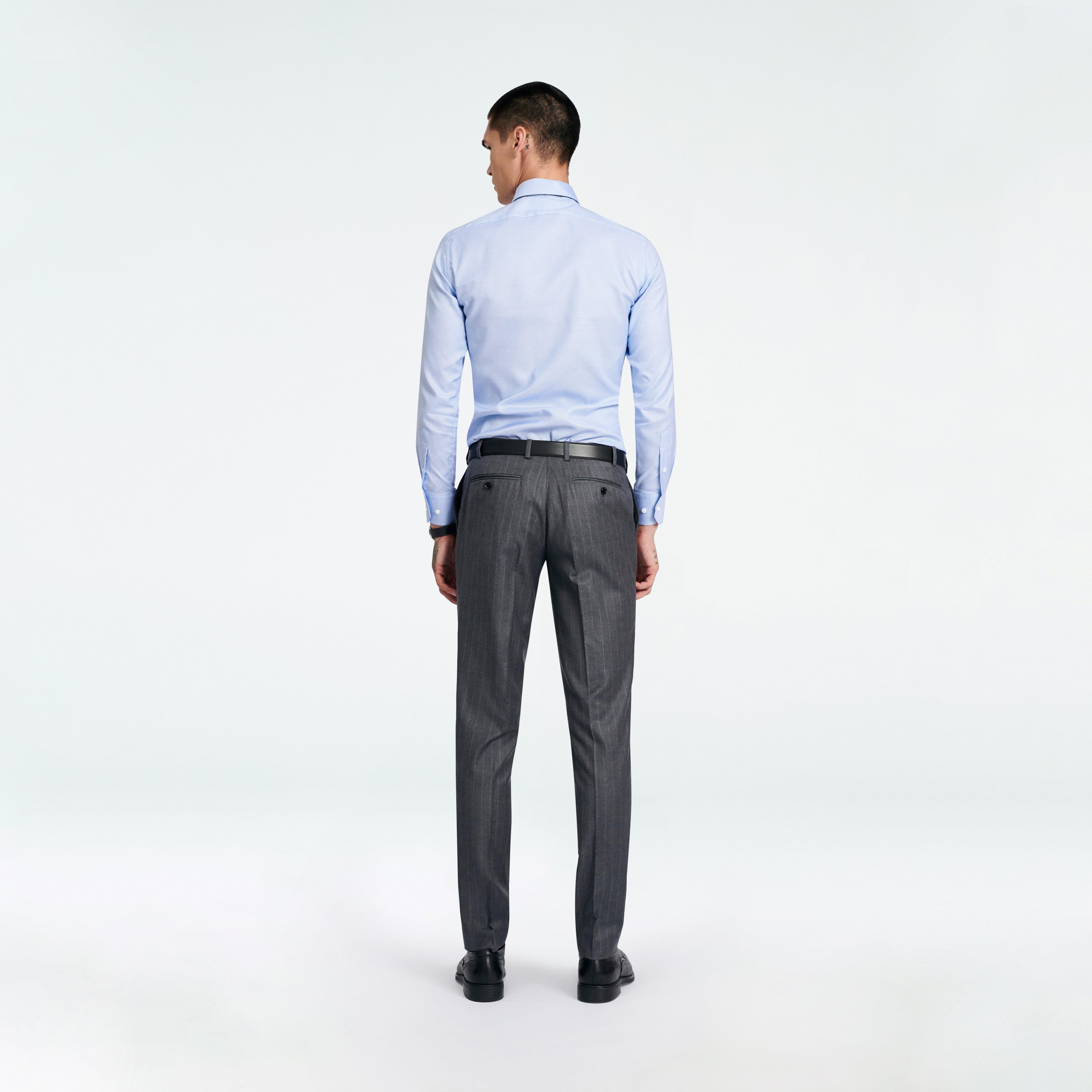 Men's Custom Suits - Reigate Stripe Gray Suit | INDOCHINO
