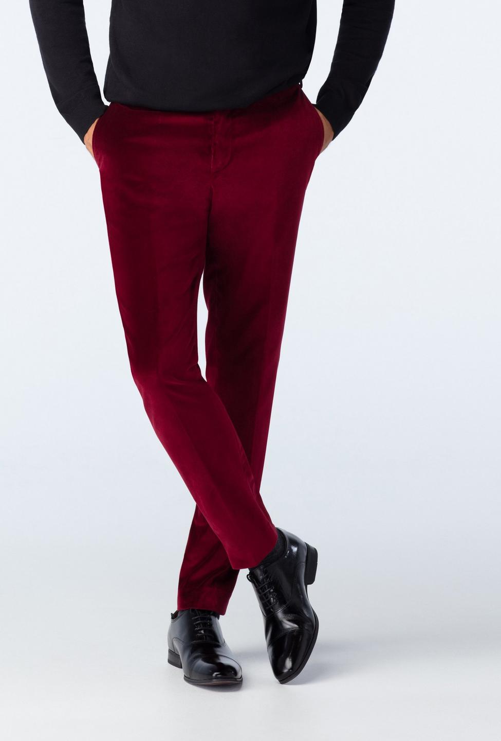 Vintage Versace velvet pants burgundy | Vintage Y2K deadstock clothing