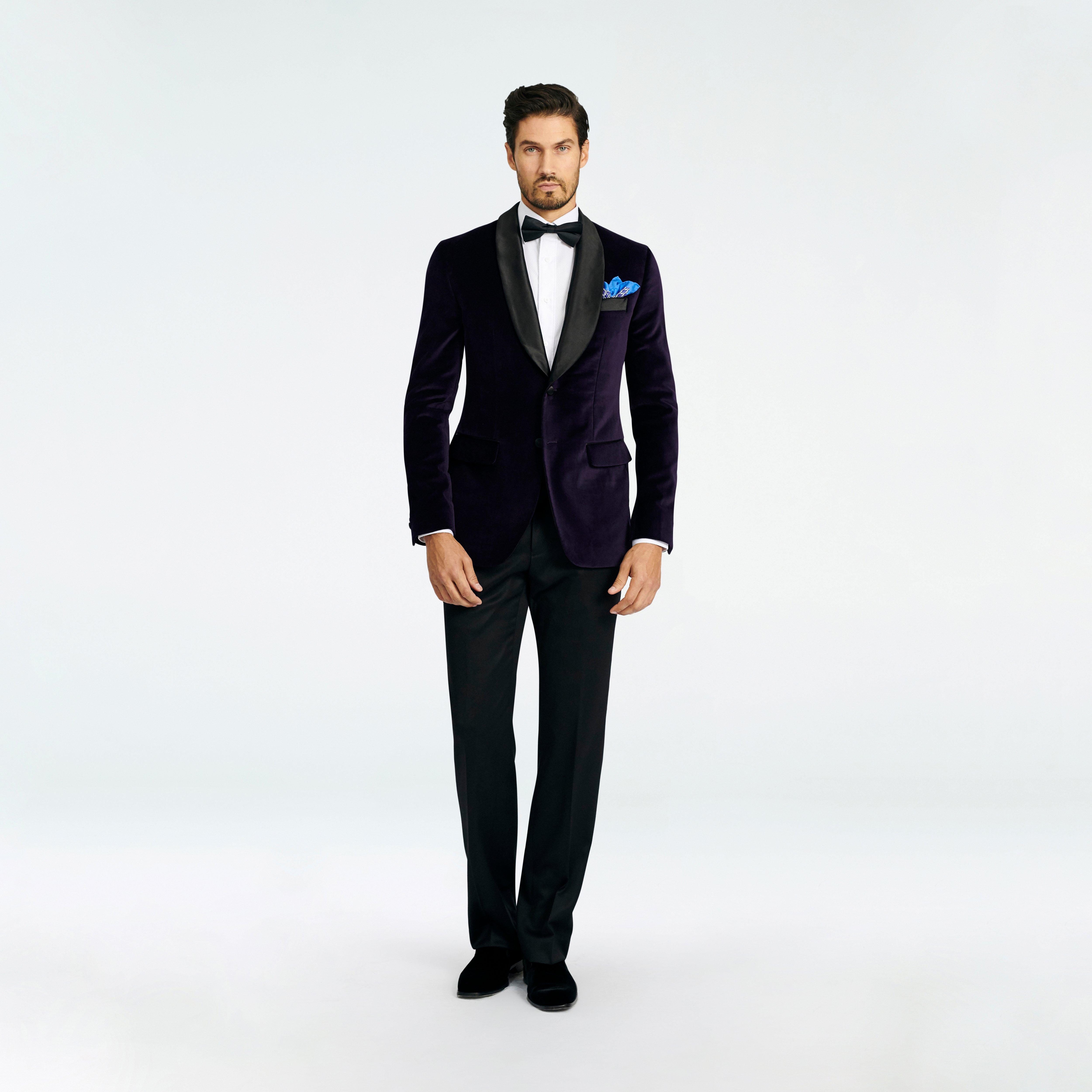 Indochino Men s Custom Harford Velvet Purple Dinner Jacket 100 Cotton